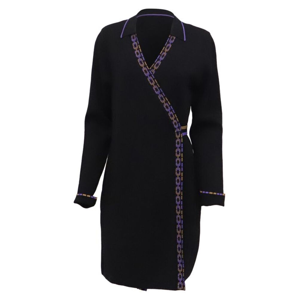 Diane Von Furstenberg Mini Wrap Dress in Black Viscose
